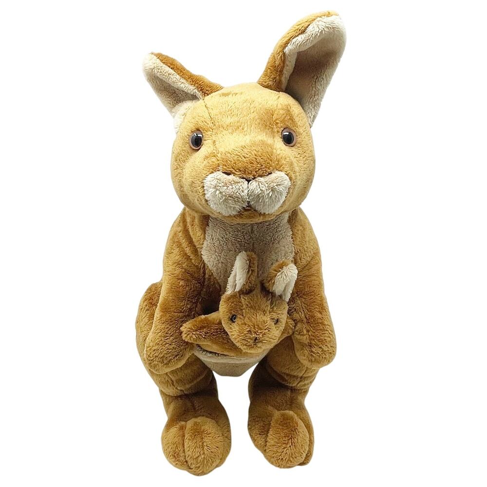 Vintage Minkplush Mrs. Roo Kangaroo Plush Toy Stuffed Animal with Baby in Pouch